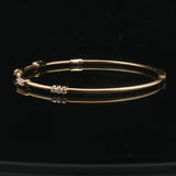 14k Yellow Gold and 0.25cttw Diamond Station Flex Bangle Bracelet 6.75"