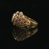 18k Yellow and White Gold 0.25cttw Diamond Vintage Ladies Ring Size 5.5
