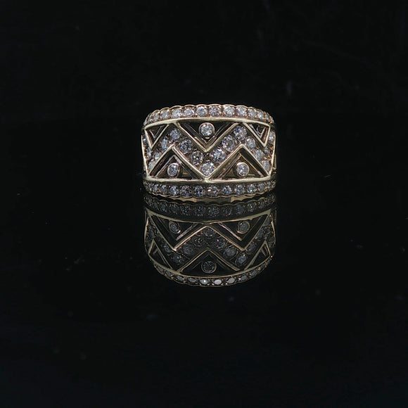 14k Yellow Gold and 1cttw Diamond Ladies Vintage Band Ring Size 6.25