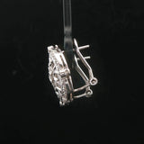 18k White Gold and 0.42cttw Diamond Vintage Filigree Stud Earrings