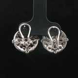 18k White Gold and 0.42cttw Diamond Vintage Filigree Stud Earrings