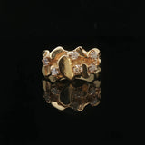 14k Yellow Gold and 0.25cttw Diamond Solid Nugget Ring Size 6