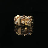 14k Yellow Gold and 0.25cttw Diamond Solid Nugget Ring Size 6