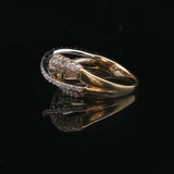 14k Yellow Gold and 2cttw Diamond Crossover Band Ring Size 8