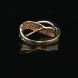 14k Yellow Gold and 2cttw Diamond Crossover Band Ring Size 8