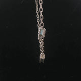 14k White Gold and Diamond Vintage Station Cable Link Necklace 16"
