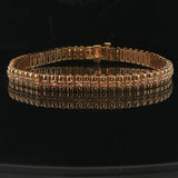 14k Yellow Gold and 2cttw Solid Heavy 25.6g Fancy Link Bracelet 7.25"