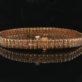 14k Yellow Gold and 2cttw Solid Heavy 25.6g Fancy Link Bracelet 7.25"