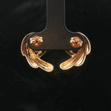 14k Yellow Gold and 0.75cttw Diamond Stud Earrings in Swirl Jacket