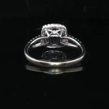 14k White Gold Amethyst and 0.38cttw Diamond Halo Ring Size 7.75
