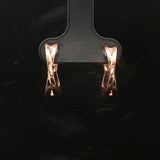 14k Rose Gold and 0.25cttw Diamond Crossover Huggie Earrings