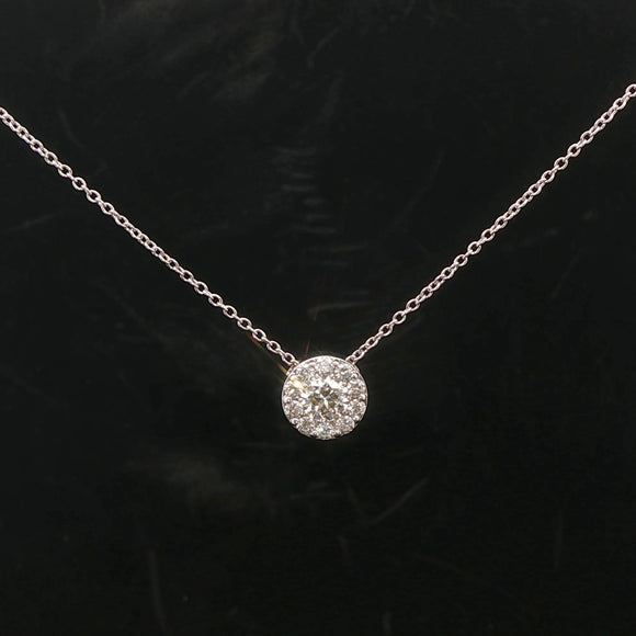 Hearts on Fire 18k White Gold and 0.46cttw Diamond Cluster Pendant Necklace