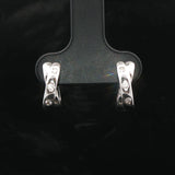 18k White Gold and Diamond Small Sold Crossover Huggie Earrings 0.50"