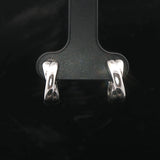 18k White Gold and Diamond Small Sold Crossover Huggie Earrings 0.50"