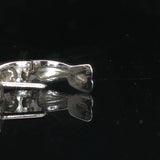 18k White Gold and Diamond Small Sold Crossover Huggie Earrings 0.50"