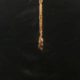 18k Yellow Gold and Diamond Figaro Chain and Curb Link Pendant Necklace 16"
