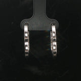 14k White Gold and 0.50cttw Diamond Contour Shape Hoop Earrings 0.75"