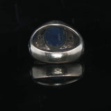 14k White Gold Blue Star Sapphire and Diamond Ring Size 6.5