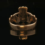 14k Yellow Gold and 0.07ct Diamond Solid Claddagh Ring Size 10