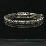 14k White Gold and 3cttw Diamond Half Bezel Set Heavy Vintage Tennis Bracelet 7"