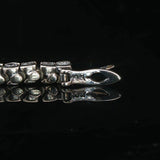 14k White Gold and 3cttw Diamond Half Bezel Set Heavy Vintage Tennis Bracelet 7"