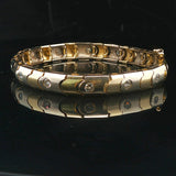 14k Yellow and White Gold 1cttw Diamond Scalloped Bar Link Bracelet 6.75"