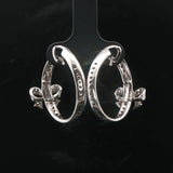 18k White Gold and 0.39cttw Diamond Inside Out Bow Hoop Earrings