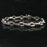 14k White Gold and 2cttw Diamond Encrusted Fancy Link Ladies Bracelet 7"
