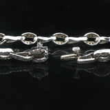 14k White Gold and 2cttw Diamond Encrusted Fancy Link Ladies Bracelet 7"