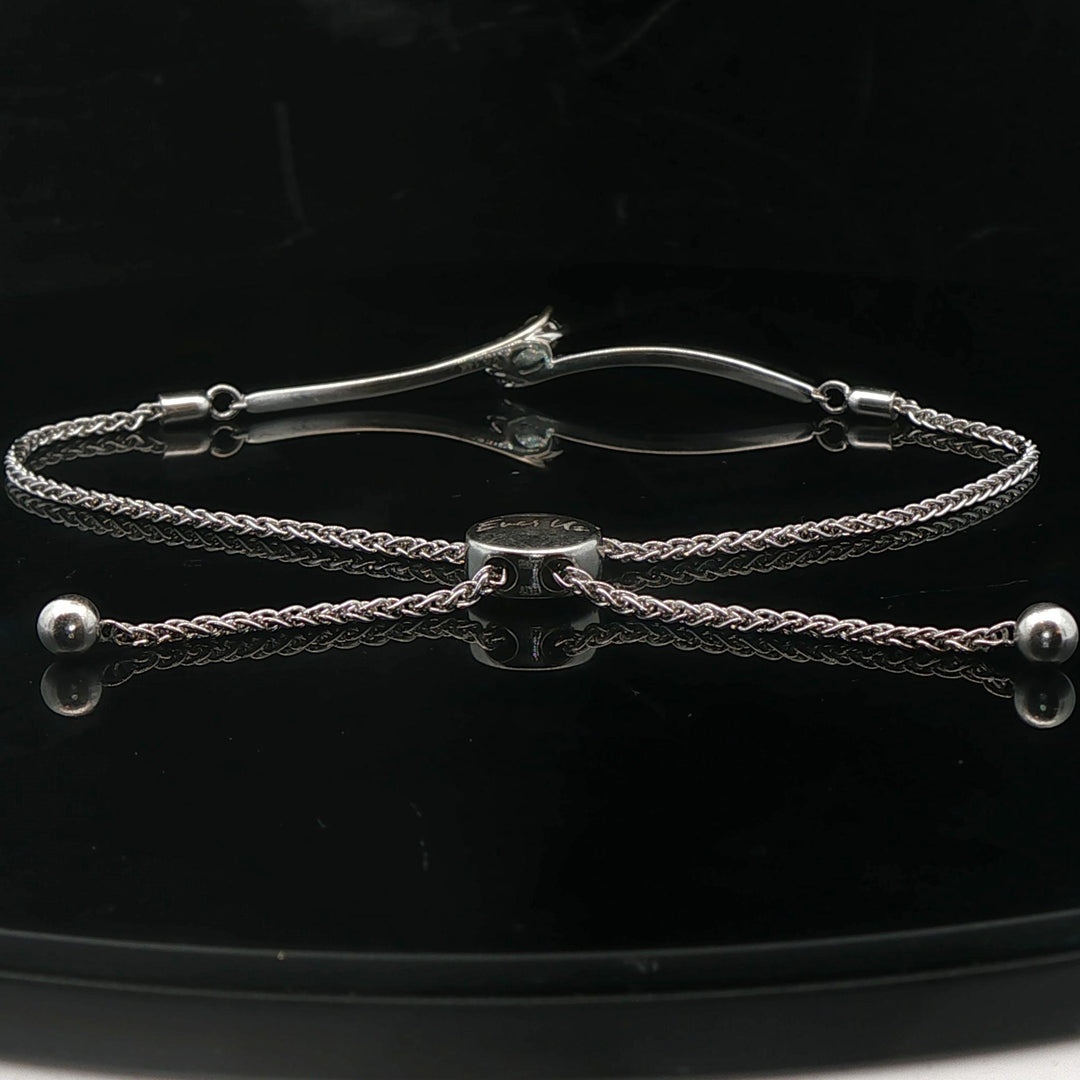 14k White Gold and 0.62cttw Diamond Ever Us Slide Bracelet