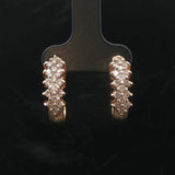 14k Yellow Gold and 0.50cttw Diamond Vintage Half Hoop Earrings