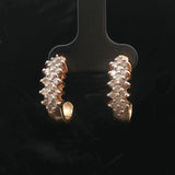 14k Yellow Gold and 0.50cttw Diamond Vintage Half Hoop Earrings