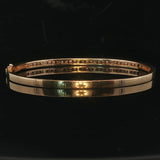 14k Yellow Gold and Diamond 13.2g Solid Bangle Bracelet 6.5"