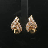 18k Yellow Gold and 2cttw Diamond 10.3g Fancy Ribbon Earrings Italy