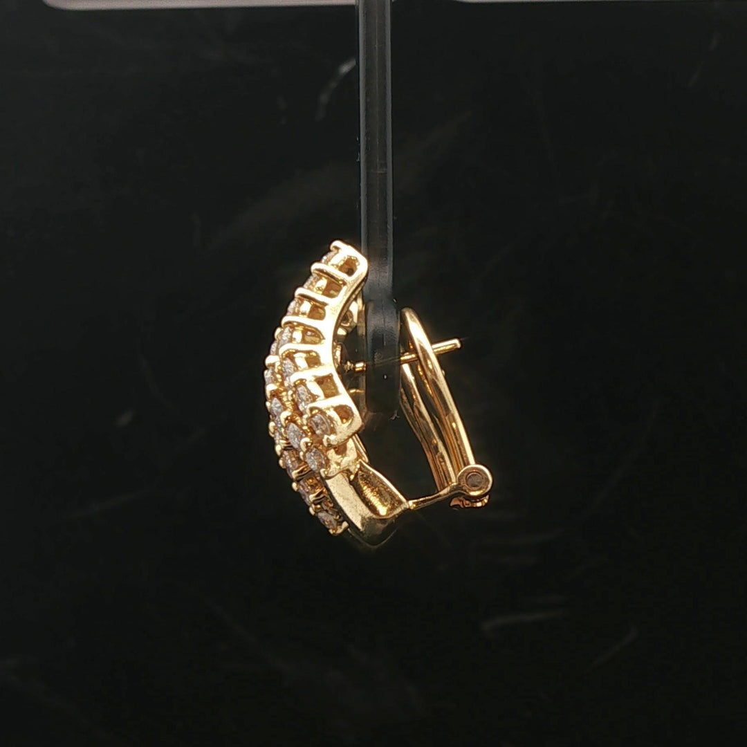 18k Yellow Gold and 2cttw Diamond 10.3g Fancy Ribbon Earrings Italy