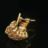 18k Yellow Gold and 2cttw Diamond 10.3g Fancy Ribbon Earrings Italy