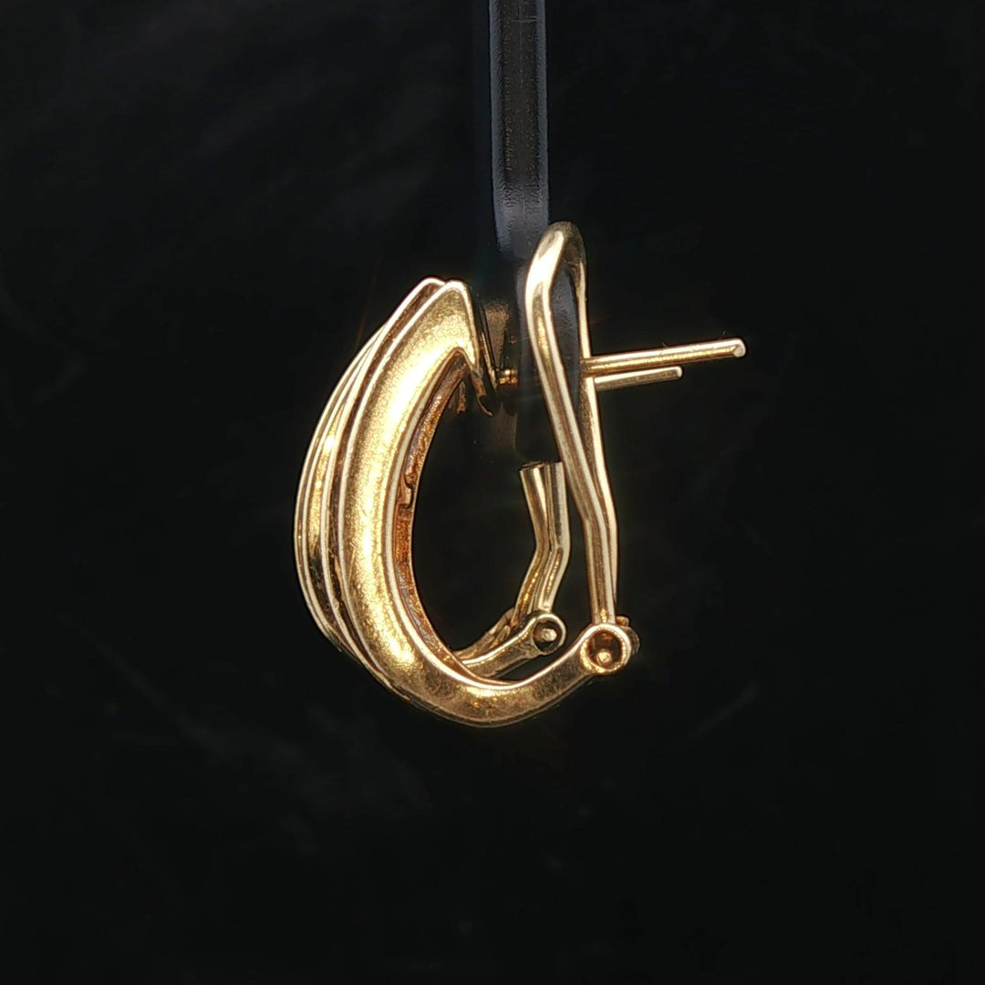 18k Yellow Gold 6.8g Diamond and Yellow Sapphire Huggie Earrings