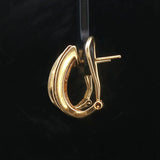 18k Yellow Gold 6.8g Diamond and Yellow Sapphire Huggie Earrings