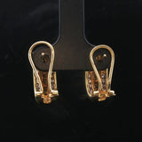 18k Yellow Gold 6.8g Diamond and Yellow Sapphire Huggie Earrings