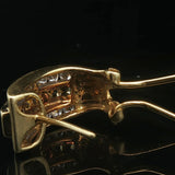 18k Yellow Gold 6.8g Diamond and Yellow Sapphire Huggie Earrings