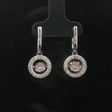 14k White Gold and 1cttw Diamond Floating Dangle Drop Earrings 1"
