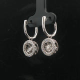 14k White Gold and 1cttw Diamond Floating Dangle Drop Earrings 1"