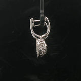 14k White Gold and 1cttw Diamond Floating Dangle Drop Earrings 1"