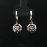 14k White Gold and 1cttw Diamond Floating Dangle Drop Earrings 1"
