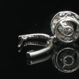 14k White Gold and 1cttw Diamond Floating Dangle Drop Earrings 1"