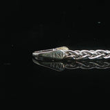 14k White Gold and 3cttw Diamond Wheat Link Fancy Pendant Necklace Italy 15"