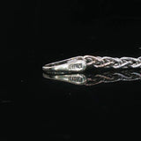 14k White Gold and 3cttw Diamond Wheat Link Fancy Pendant Necklace Italy 15"