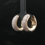 14k Yellow Gold and 3cttw Pave Diamond Huggie Earrings
