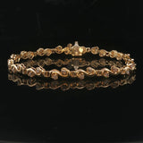 14k Yellow Gold and 1cttw Diamond 8.2g Ladies Fancy Link Bracelet 7"