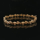 14k Yellow Gold and 1cttw Diamond 8.2g Ladies Fancy Link Bracelet 7"